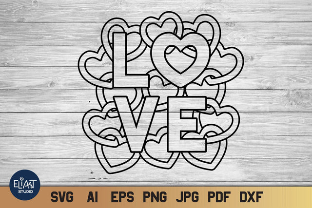 Valentines Day SVG, Heart SVG, Love Design with Hearts. SVG Elinorka 