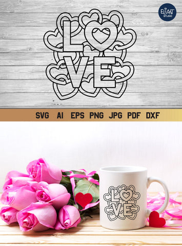 Valentines Day SVG, Heart SVG, Love Design with Hearts. SVG Elinorka 