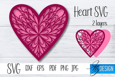 Valentines Day SVG. Heart SVG. Mandala Heart SVG. V 2-1. SVG Fly Design 