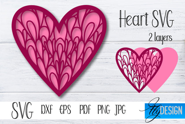 Valentines Day SVG. Heart SVG. Paper Cut Heart SVG. V2-2. SVG Fly Design 