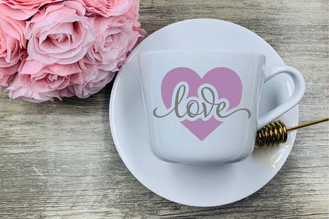 Valentine's Day SVG | Heart with Love Cutout Design SVG B Renee Design 