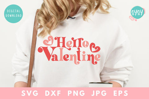 Valentine's Day SVG , Hello Valentine SVG Retro Design SVG OyoyStudioDigitals 