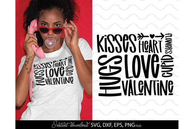 Valentines Day SVG, Hugs And Kisses Valentines Day SVG, Happy Valentines Day SVG SVG March Design Studio 