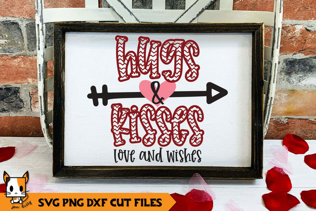 Valentine's Day SVG | Hugs & Kisses Love and Wishes SVG Zen Kitty 