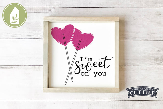 Valentine's Day SVG | I'm Sweet on You | Lollipop SVG SVG LilleJuniper 