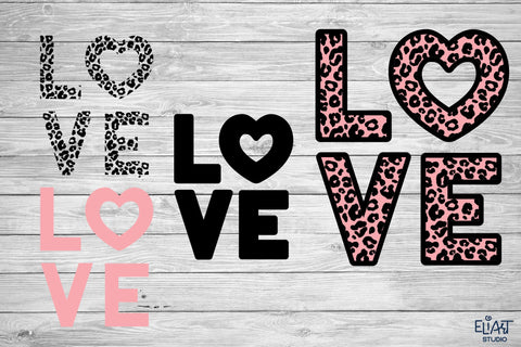 Valentines Day SVG, Leopard Love SVG Print - 3 Layers. SVG Elinorka 