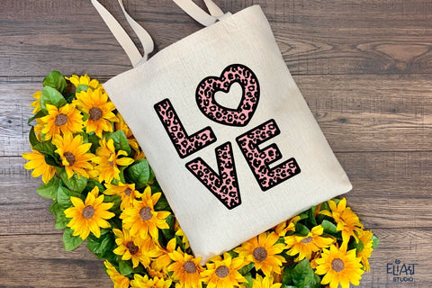 Valentines Day SVG, Leopard Love SVG Print - 3 Layers. SVG Elinorka 