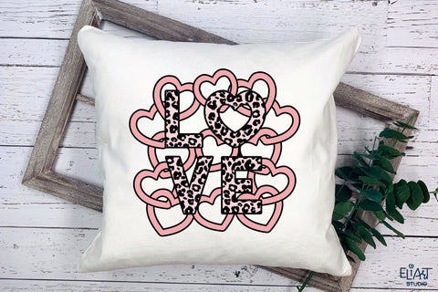 Valentines Day SVG, Leopard Love SVG with Hearts - 4 layers. SVG Elinorka 