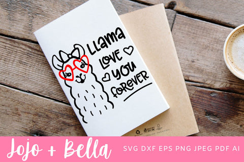 Valentines Day Svg, Llama Love Svg, Valentine Svg, Cute Llama Svg, Llama cut file, Llama Svg, Svg cut files for Cricut, Sublimation Designs SVG Jojo&Bella 
