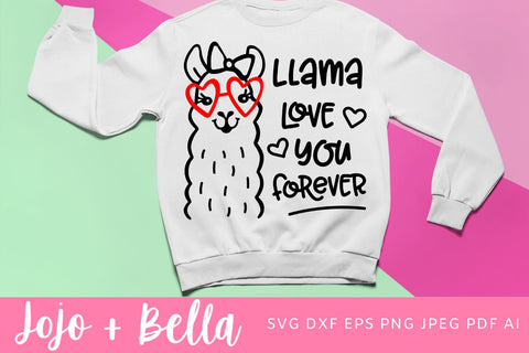 Valentines Day Svg, Llama Love Svg, Valentine Svg, Cute Llama Svg, Llama cut file, Llama Svg, Svg cut files for Cricut, Sublimation Designs SVG Jojo&Bella 