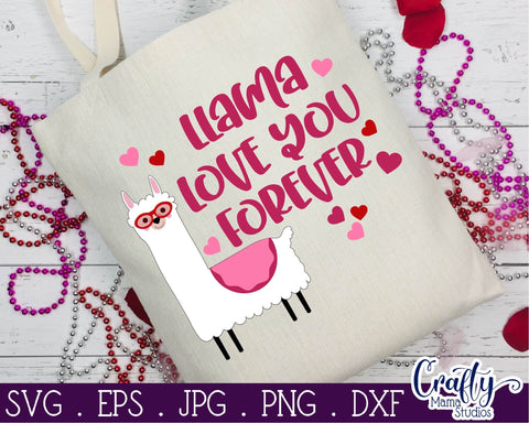 Valentine's Day SVG - Llama Svg - Kid's Valentine Svg - Love SVG Crafty Mama Studios 