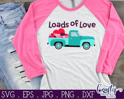 Valentine's Day Svg - Loads Of Love - Vintage Truck SVG Crafty Mama Studios 