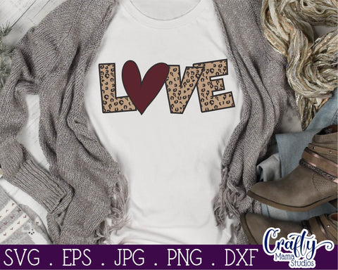 Valentine's Day SVG - Love Svg - Leopard Print Valentine Svg SVG Crafty Mama Studios 