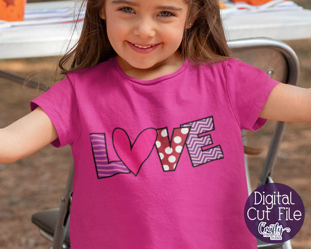 Valentine's Day SVG - Love Svg - Patterned Valentine Svg SVG Crafty Mama Studios 