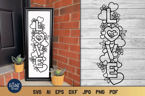 Valentines Day SVG, Love SVG Porch Sign. SVG Elinorka 
