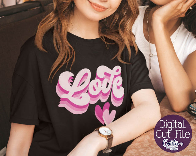 Valentine's Day SVG - Love Svg - Retro Valentine Svg - Heart SVG Crafty Mama Studios 