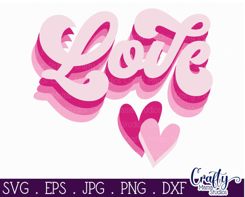 Valentine's Day SVG - Love Svg - Retro Valentine Svg - Heart SVG Crafty Mama Studios 
