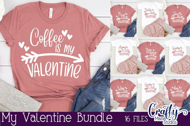 Valentine's Day SVG - My Valentine Bundle Svg - Shirt Design SVG Crafty Mama Studios 