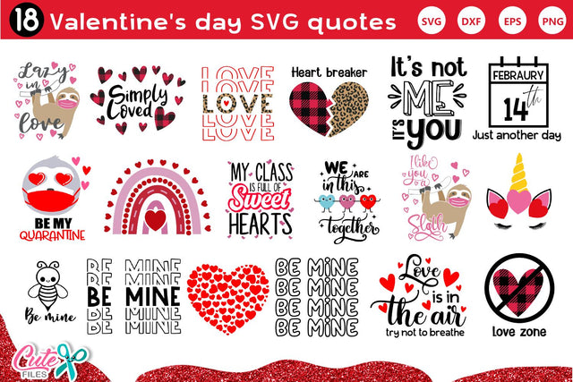 Valentine's day SVG quotes Bundle for craftters SVG Cute files 
