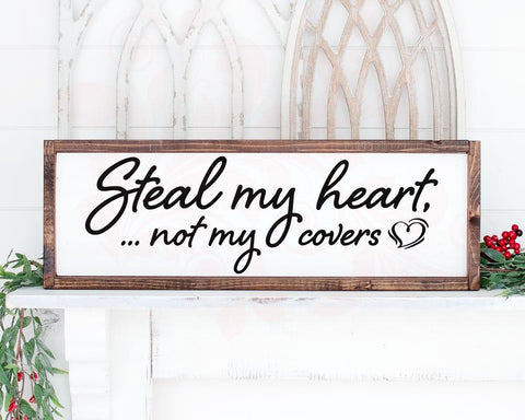 Valentines Day SVG, Steal my Heart Bedroom Art, Bedroom Sign SVG, Cricut files, Newlywed sign Printable, Wedding Gift, Coffee Cup digital| Vector Art, Home Decor, PNG DXF SVG, Silhouette Studio, Cricut, Home Decor SVG Farmstone Studio Designs 