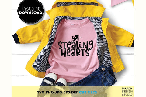 Valentines Day SVG Stealing Hearts SVG, Cupid Heart SVG, Stupid Cupid SVG, Cupid Attack SVG SVG March Design Studio 
