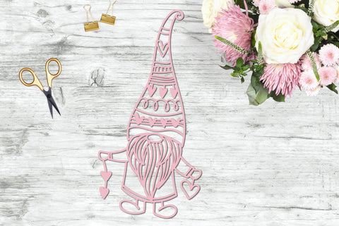 Valentines Day SVG, Valentine Gnomes with Hearts and Flowers. SVG Elinorka 
