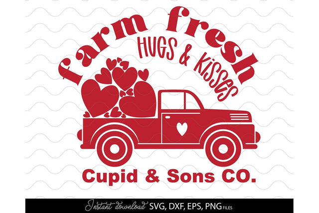 Valentines Day SVG, Valentines Truck SVG, Farm Fresh Valentines Day SVG, Happy Valentines Day SVG SVG March Design Studio 
