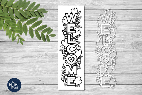Valentines Day SVG, Welcome SVG Porch Sign. SVG Elinorka 