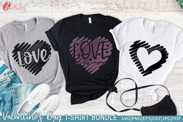 Valentine's Day T-shirt Bundle | Valentine SVG Cut Files SVG zoellartz 