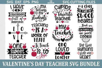Valentine's Day Teacher SVG Bundle SVG md faruk hossain 
