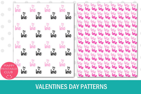 Valentines Day Text Overlays- Valentine Cards- Patterns SVG Happy Printables Club 