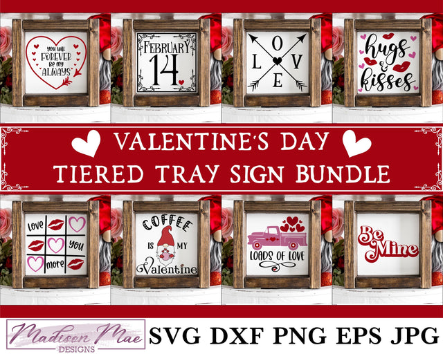 Valentine’s Day Tiered Tray Sign SVG Bundle SVG Madison Mae Designs 