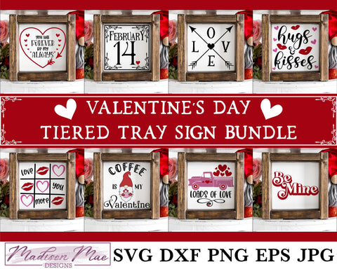 Valentine’s Day Tiered Tray Sign SVG Bundle SVG Madison Mae Designs 