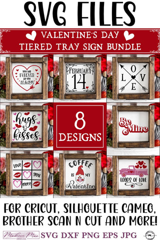 Valentine’s Day Tiered Tray Sign SVG Bundle SVG Madison Mae Designs 