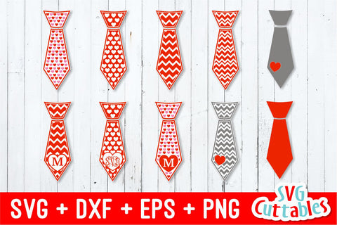 Valentine's Day Ties Set of 10 SVG Svg Cuttables 