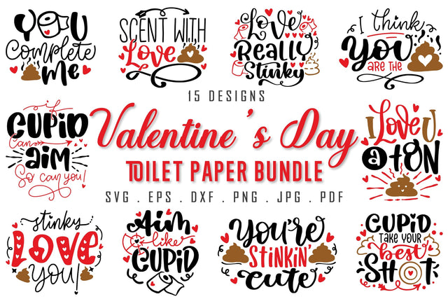 Valentine's Day Toilet Paper SVG Bundle SVG dapiyupi store 