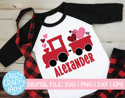 Valentine's Day Train | Kids' SVG Cut File SVG Crazy Crafty Lady Co. 