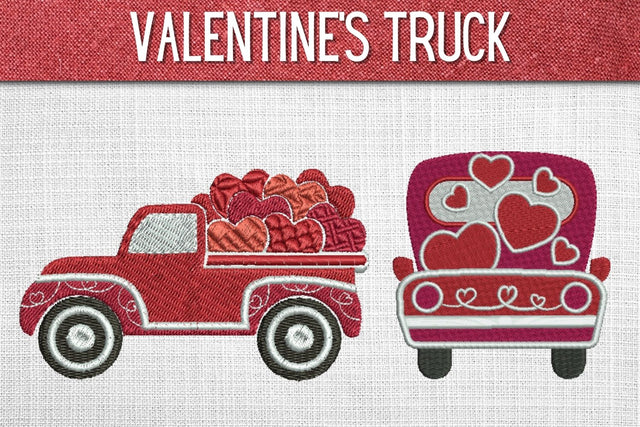 Valentines Day Truck Embroidery Designs Embroidery/Applique DESIGNS SvgOcean 