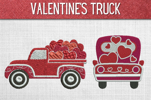 Valentines Day Truck Embroidery Designs Embroidery/Applique DESIGNS SvgOcean 