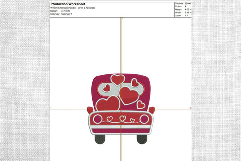 Valentines Day Truck Embroidery Designs Embroidery/Applique DESIGNS SvgOcean 