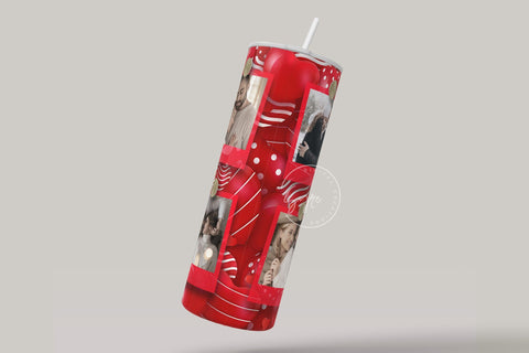 Valentine's day Tumbler, Add Your Name, Photo Collage Tumbler Png, Red Heart Design, Skinny Tumbler 20oz Design Wrap, Seamless Sublimation Sublimation Syre Digital Creations 