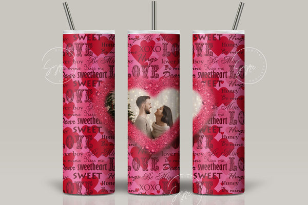 Valentine's Day tumbler sublimation 20 oz skinny tumbler