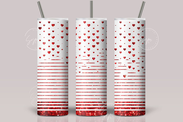 Valentine's day Tumbler, Love Tumbler Design, Heart Skinny Tumbler 20 oz Design Wrap, Couples Tumbler Gift, Seamless Sublimation Design PNG Sublimation Syre Digital Creations 
