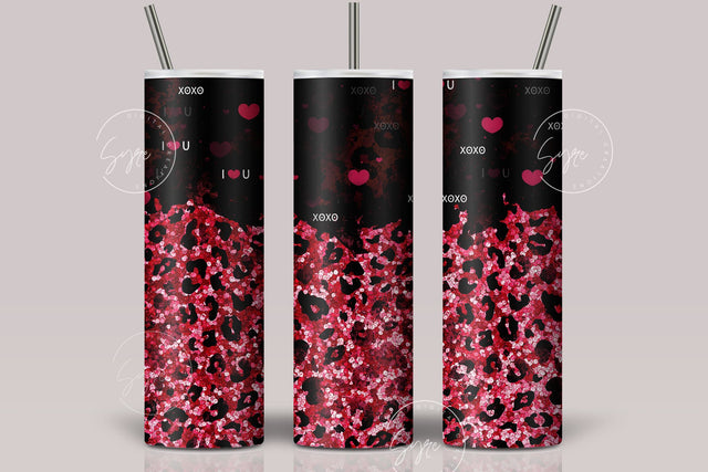 Valentine's day Tumbler, Love Tumbler Design, Heart Skinny Tumbler 20 oz Design Wrap, Couples Tumbler Gift, Seamless Sublimation Design PNG Sublimation Syre Digital Creations 