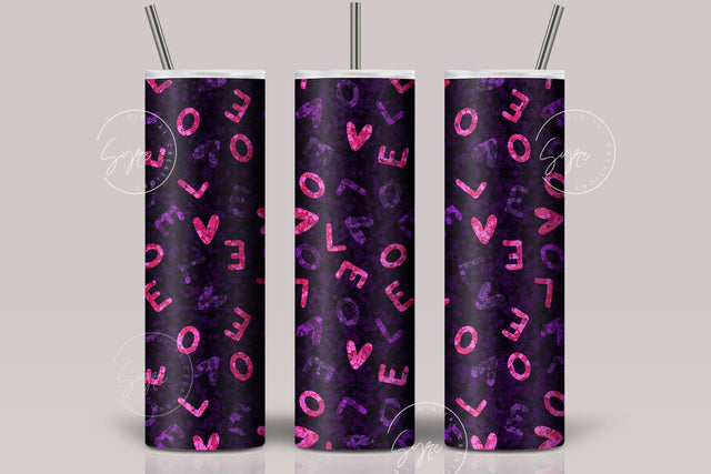 Valentine's day Tumbler, Love Tumbler Design, Heart Skinny Tumbler 20 oz Design Wrap, Couples Tumbler Gift, Seamless Sublimation Design PNG Sublimation Syre Digital Creations 