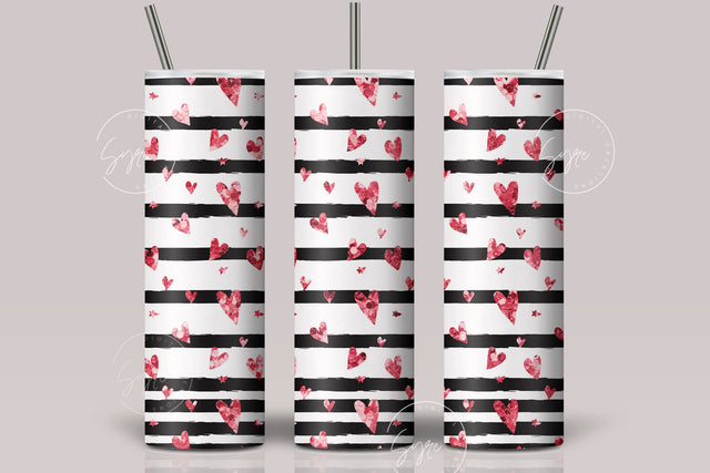 Valentine's day Tumbler, Love Tumbler Design, Heart Skinny Tumbler 20 oz Design Wrap, Couples Tumbler Gift, Seamless Sublimation Design PNG Sublimation Syre Digital Creations 