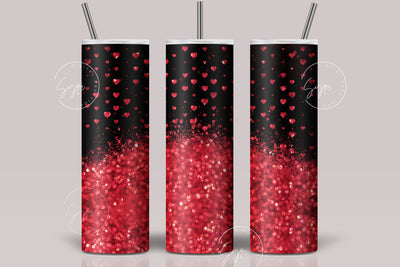 Valentine's day Tumbler, Love Tumbler Design, Heart Skinny Tumbler 20 oz Design Wrap, Couples Tumbler Gift, Seamless Sublimation Design PNG Sublimation Syre Digital Creations 
