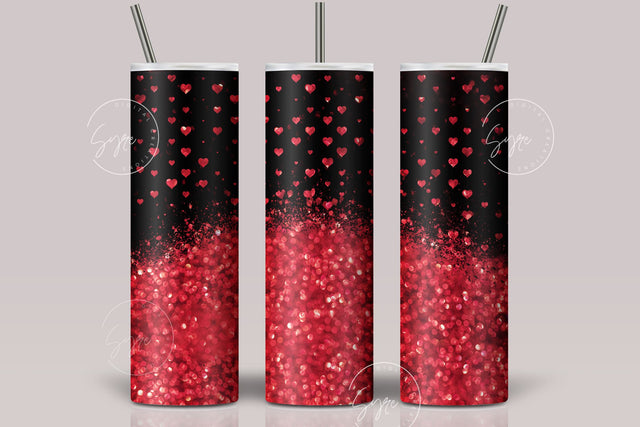 Valentine's day Tumbler, Love Tumbler Design, Heart Skinny Tumbler 20 oz Design Wrap, Couples Tumbler Gift, Seamless Sublimation Design PNG Sublimation Syre Digital Creations 