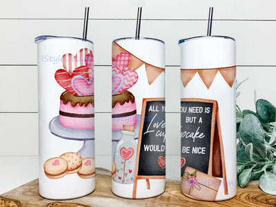 Valentine's Day Tumbler Sublimation 20 Ounce Skinny Digital Design Instant Download Sublimation iStyleDesign 