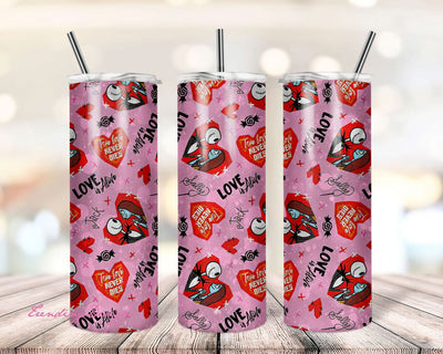 Valentines Day Tumbler Sublimation Design, 20oz Love Hearts Skinny Tumbler Wraps Template PNG, 20oz Straight Tumbler Sublimation TrendingDesign 